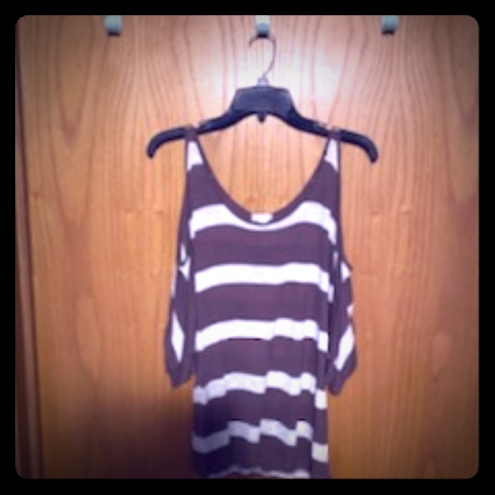 A brown and white top